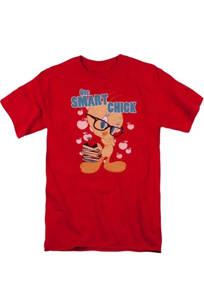 Gildan Looney Tunes One Smart Chick Short Sleeve Adult Tee / T-shirt In Red