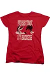 Gildan Looney Tunes Persistence Short Sleeve Womens Tee / T-shirt In Red