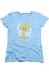 Gildan Looney Tunes Retro Tweety Short Sleeve Womens Tee / T-shirt In Blue