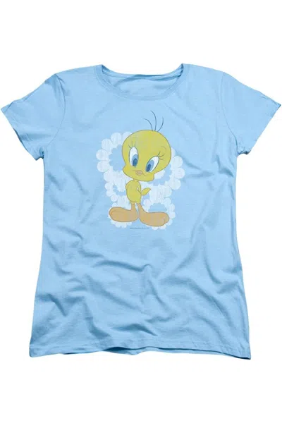 Gildan Looney Tunes Retro Tweety Short Sleeve Womens Tee / T-shirt In Blue