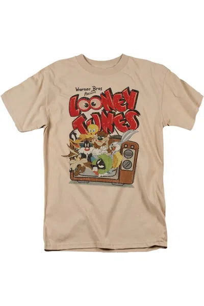 Gildan Looney Tunes Saturday Mornings Short Sleeve Adult Tee / T-shirt In Beige