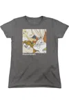 Gildan Looney Tunes Squad Goals Short Sleeve Womens Tee / T-shirt In Pink