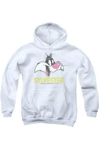 Gildan Kids' Looney Tunes Sylvester Youth Pull Over Hoodie / Hooded Sweatshirt In White