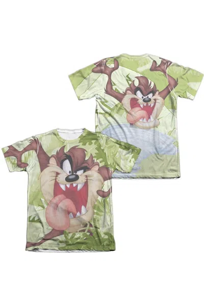 Gildan Looney Tunes Taz (front/back Print) Adult Poly/cotton Short Sleeve Tee / T-shirt In Green