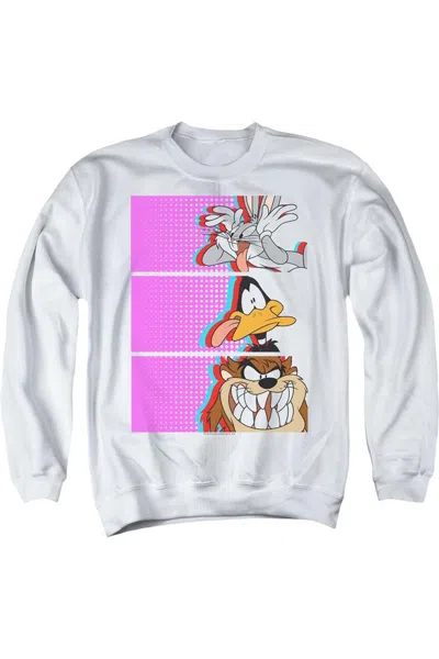 Gildan Looney Tunes Tiles Adult Crewneck Sweatshirt In White