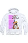Gildan Looney Tunes Tiles Adult Pull Over Hoodie / Hooded Sweatshirt In White