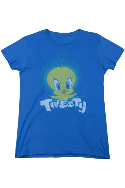 Gildan Looney Tunes Tweety Swirl Short Sleeve Womens Tee / T-shirt In Blue