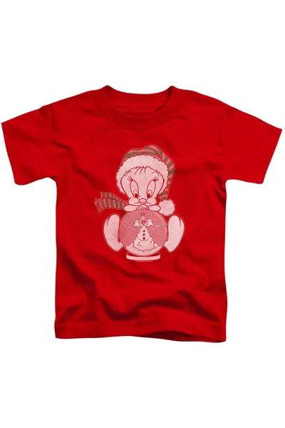 Gildan Kids' Looney Tunes Tweey Globe Short Sleeve Toddler Tee / T-shirt In Red