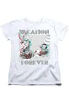 Gildan Looney Tunes Vacation Forever Short Sleeve Women´s Tee / T-shirt In White