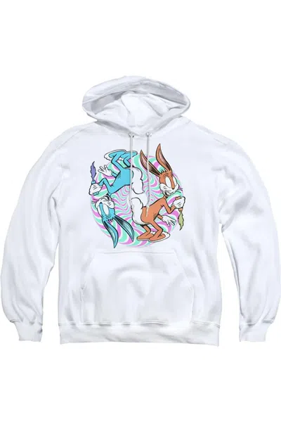 Gildan Looney Tunes Wacky Wabbit Adult Pull Over Hoodie / Hooded Sweatshirt In White
