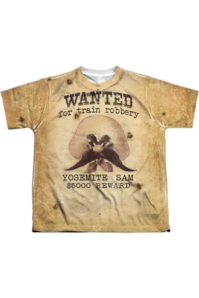 Gildan Kids' Looney Tunes Wanted Short Sleeve Youth Poly Crew Tee / T-shirt In Yellow