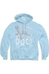 Gildan Looney Tunes Whats Up Adult Pull Over Hoodie / Hooded Sweatshirt In Blue