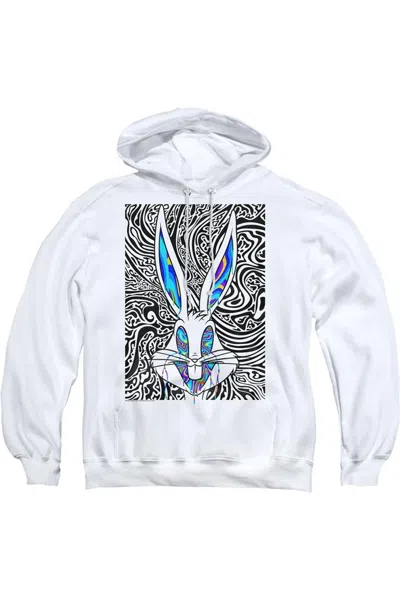 Gildan Looney Tunes Wild Bugs Adult Pull Over Hoodie / Hooded Sweatshirt In White