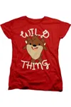 Gildan Looney Tunes Wild Thing Kid Short Sleeve Women´s Tee / T-shirt In Red