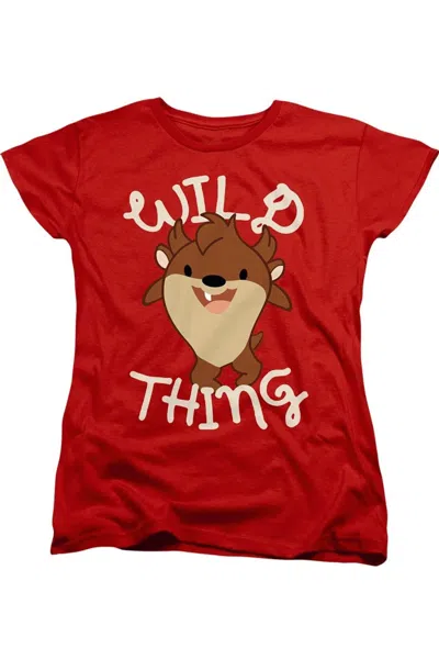 Gildan Looney Tunes Wild Thing Kid Short Sleeve Women´s Tee / T-shirt In Red