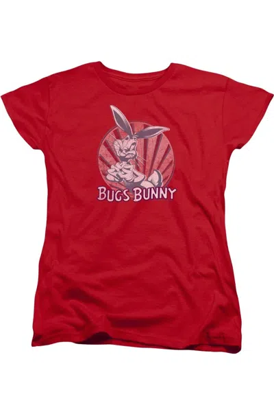 Gildan Looney Tunes Wishful Thinking Short Sleeve Womens Tee / T-shirt In Red