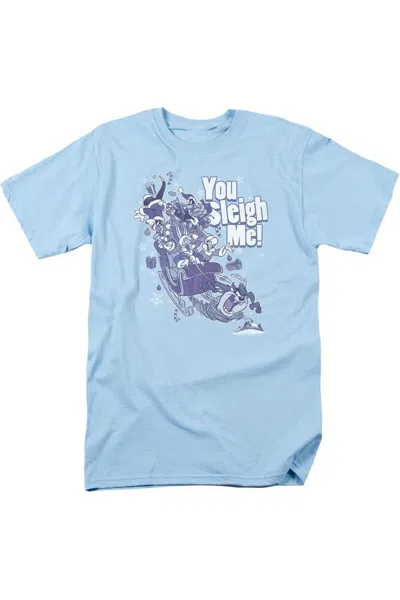 Gildan Looney Tunes You Sleigh Me Short Sleeve Adult Tee / T-shirt In Blue