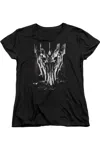 Gildan Lord Of The Rings Big Sauron Head Short Sleeve Womens Tee / T-shirt In Black