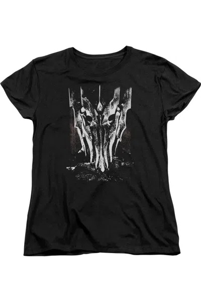 Gildan Lord Of The Rings Big Sauron Head Short Sleeve Womens Tee / T-shirt In Black