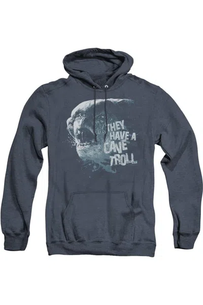 Gildan Lord Of The Rings Cave Troll Adult Heather Hoodie / Hooded Sweatshirt In Blue