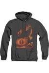 Gildan Lord Of The Rings Destroy The Ring Adult Heather Hoodie / Hooded Sweatshirt In Black