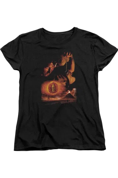 Gildan Lord Of The Rings Destroy The Ring Short Sleeve Womens Tee / T-shirt In Black
