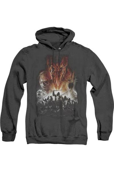 Gildan Lord Of The Rings Evil Rising Adult Heather Hoodie / Hooded Sweatshirt In Black