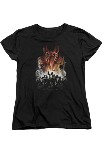 Gildan Lord Of The Rings Evil Rising Short Sleeve Womens Tee / T-shirt In Black