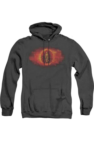 Gildan Lord Of The Rings Eye Of Sauron Adult Heather Hoodie / Hooded Sweatshirt In Black