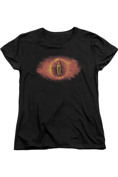 Gildan Lord Of The Rings Eye Of Sauron Short Sleeve Womens Tee / T-shirt In Black