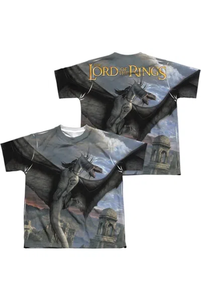 Gildan Kids' Lord Of The Rings Fellbeast (front/back Print) Short Sleeve Youth Poly Crew Tee / T-shirt In Gray