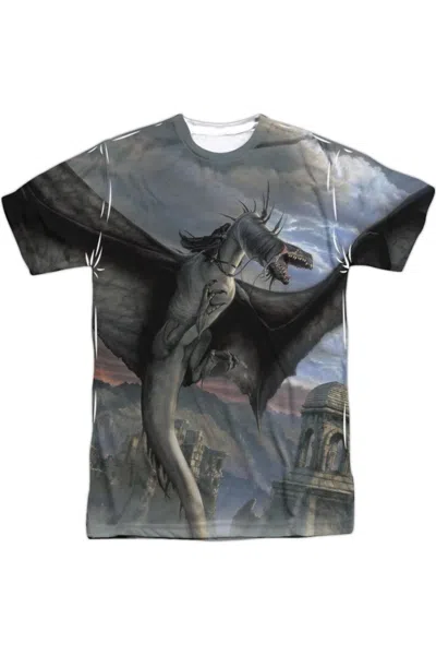 Gildan Lord Of The Rings Fellbeast Short Sleeve Adult Poly Crew Tee / T-shirt In White