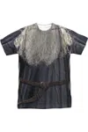 Gildan Lord Of The Rings Galdalf The Grey Costume Short Sleeve Adult Poly Crew Tee / T-shirt In White