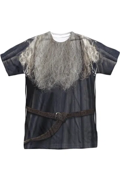 Gildan Lord Of The Rings Galdalf The Grey Costume Short Sleeve Adult Poly Crew Tee / T-shirt In White