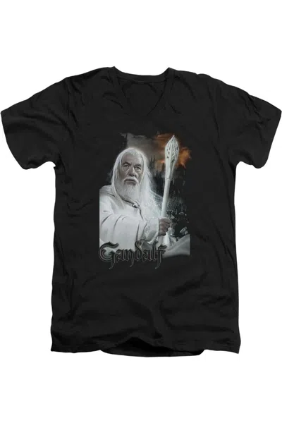 Gildan Lord Of The Rings Gandalf Short Sleeve Adult V Neck Tee / T-shirt In Black