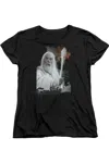 Gildan Lord Of The Rings Gandalf Short Sleeve Womens Tee / T-shirt In Black