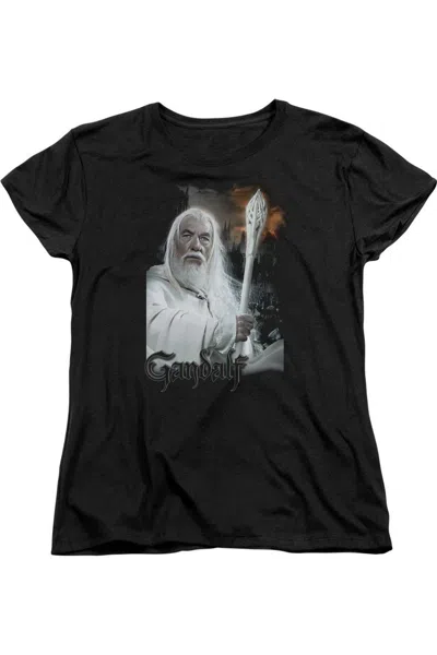 Gildan Lord Of The Rings Gandalf Short Sleeve Womens Tee / T-shirt In Black