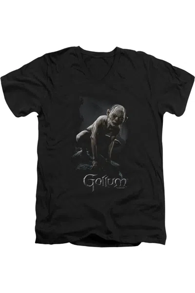 Gildan Lord Of The Rings Gollum Short Sleeve Adult V Neck Tee / T-shirt In Black