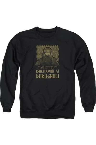 Gildan Lord Of The Rings Ishkhaqwi Durugnul Adult Crewneck Sweatshirt In Black