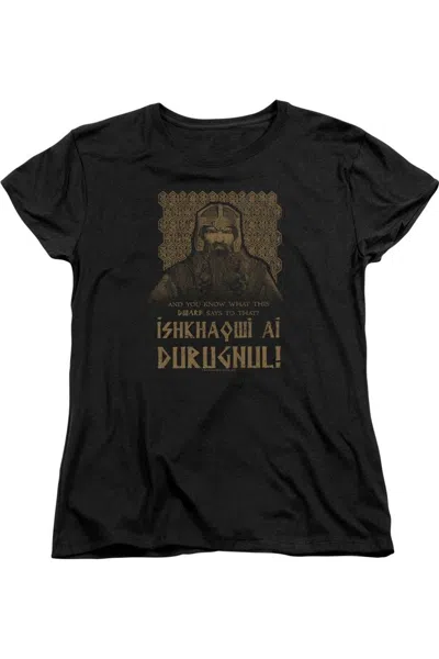 Gildan Lord Of The Rings Ishkhaqwi Durugnul Short Sleeve Womens Tee / T-shirt In Black