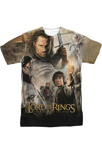 Gildan Lord Of The Rings King Poster Short Sleeve Adult Poly Crew Tee / T-shirt In White