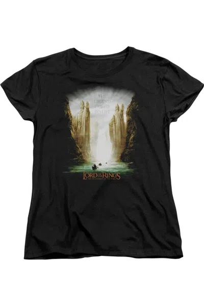 Gildan Lord Of The Rings Kings Of Old Short Sleeve Womens Tee / T-shirt In Black