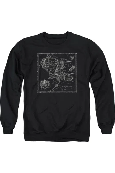 Gildan Lord Of The Rings Map Of Middle Earth Adult Crewneck Sweatshirt In Black