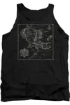 Gildan Lord Of The Rings Map Of Middle Earth Adult Tank Top In Black