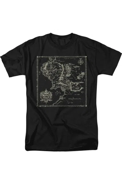Gildan Lord Of The Rings Map Of Middle Earth Short Sleeve Adult T-shirt In Black