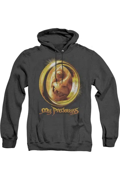 Gildan Lord Of The Rings My Precious Adult Heather Hoodie / Hooded Sweatshirt In Black