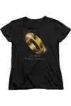 Gildan Lord Of The Rings One Ring Short Sleeve Womens Tee / T-shirt In Black