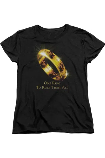 Gildan Lord Of The Rings One Ring Short Sleeve Womens Tee / T-shirt In Black