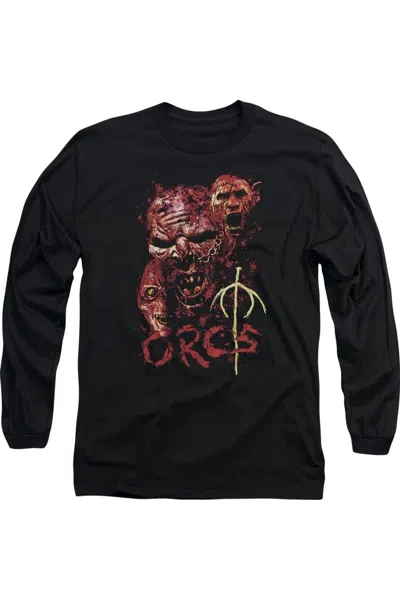 Gildan Lord Of The Rings Orcs Long Sleeve Adult Tee / T-shirt In Black
