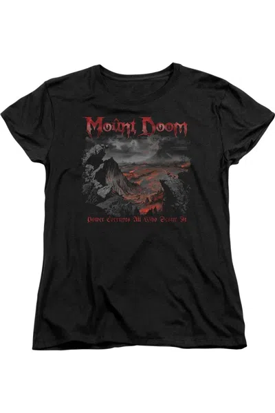 Gildan Lord Of The Rings Power Corrupts Short Sleeve Womens Tee / T-shirt In Black